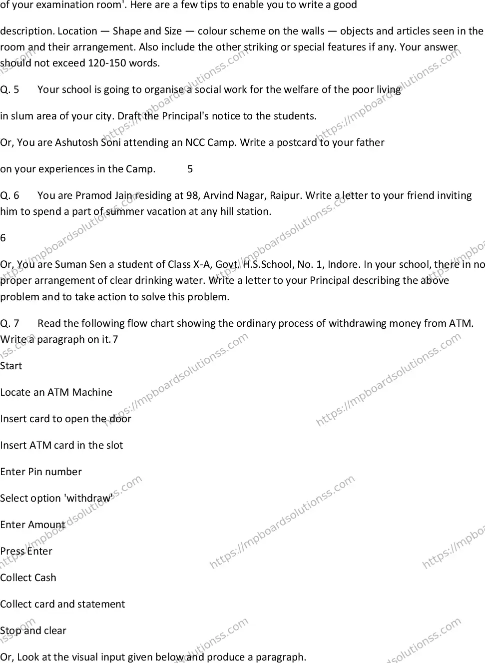 MP Board Class 10 Special English EM-507032 Final Paper 2016 Image 4