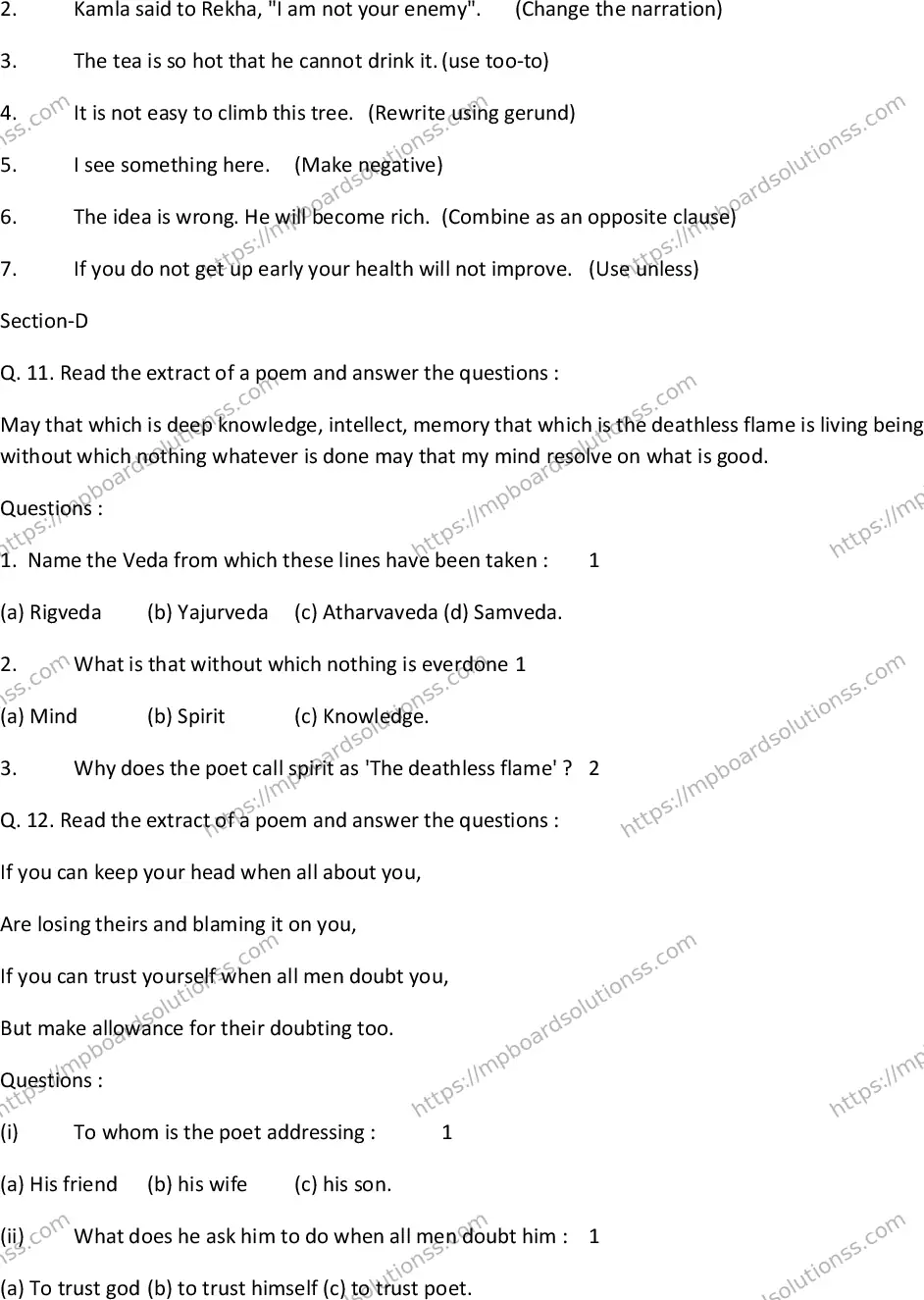 MP Board Class 10 Special English EM-672164 Final Paper 2017 Image 5