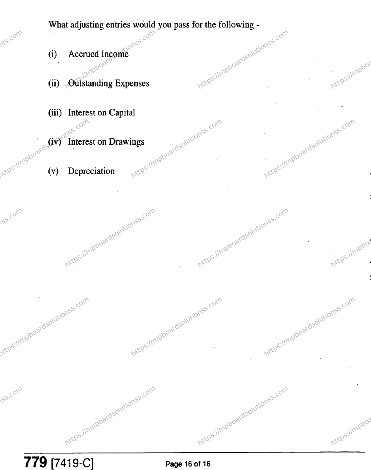 MP Board Class 11 Accountancy Book Keeping & Accountancy-455337 Final Paper 2020 Image 16