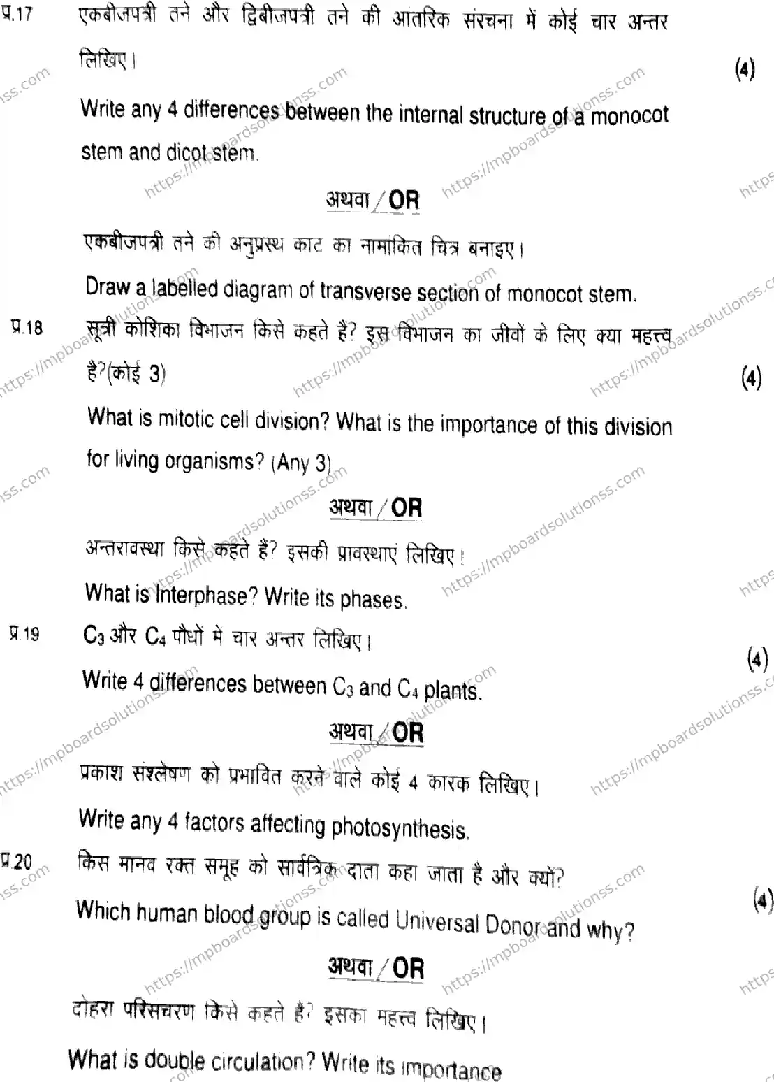 MP Board Class 11 Biology-131453 Final Paper 2026 Image 8