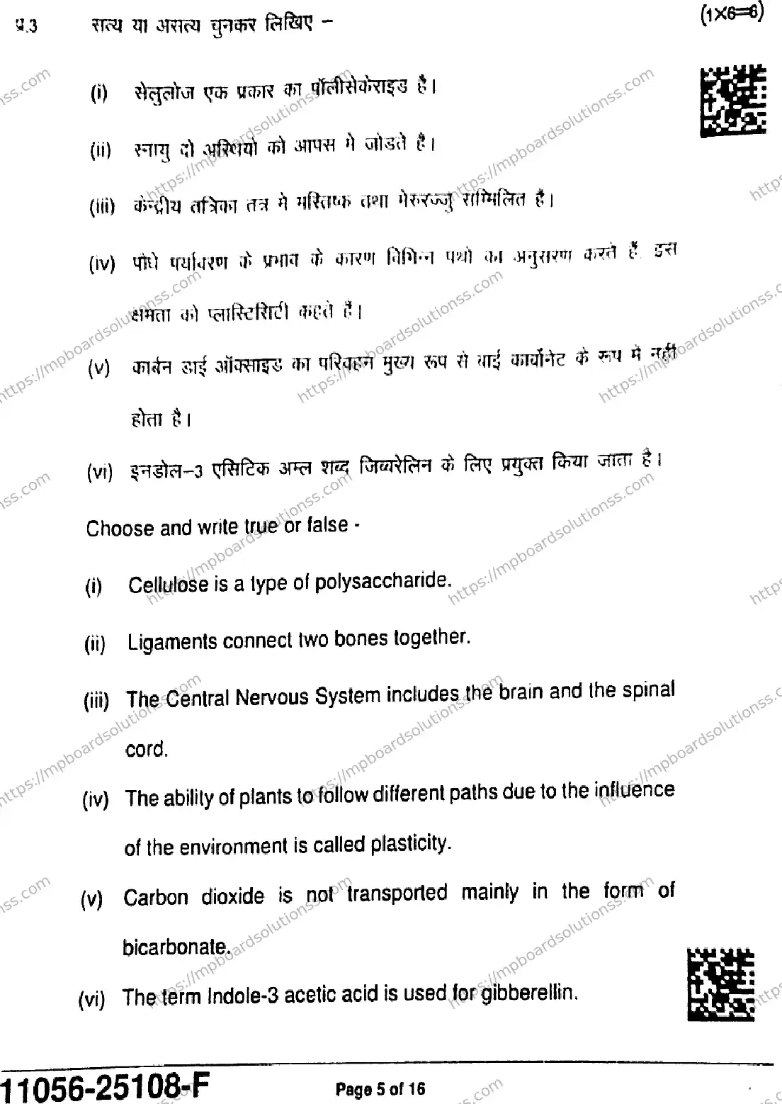 MP Board Class 11 Biology-668157 Final Paper 2025 Image 5
