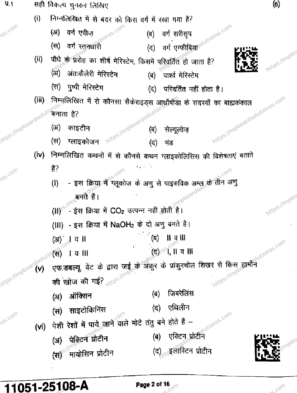 MP Board Class 11 Biology-935792 Final Paper 2025 Image 2