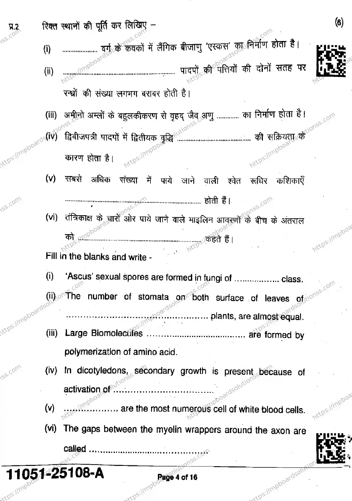MP Board Class 11 Biology-935792 Final Paper 2025 Image 4