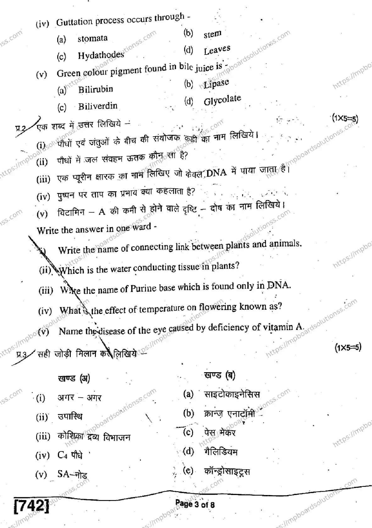 MP Board Class 11 Biology HE-375656 Final Paper 2019 Image 3