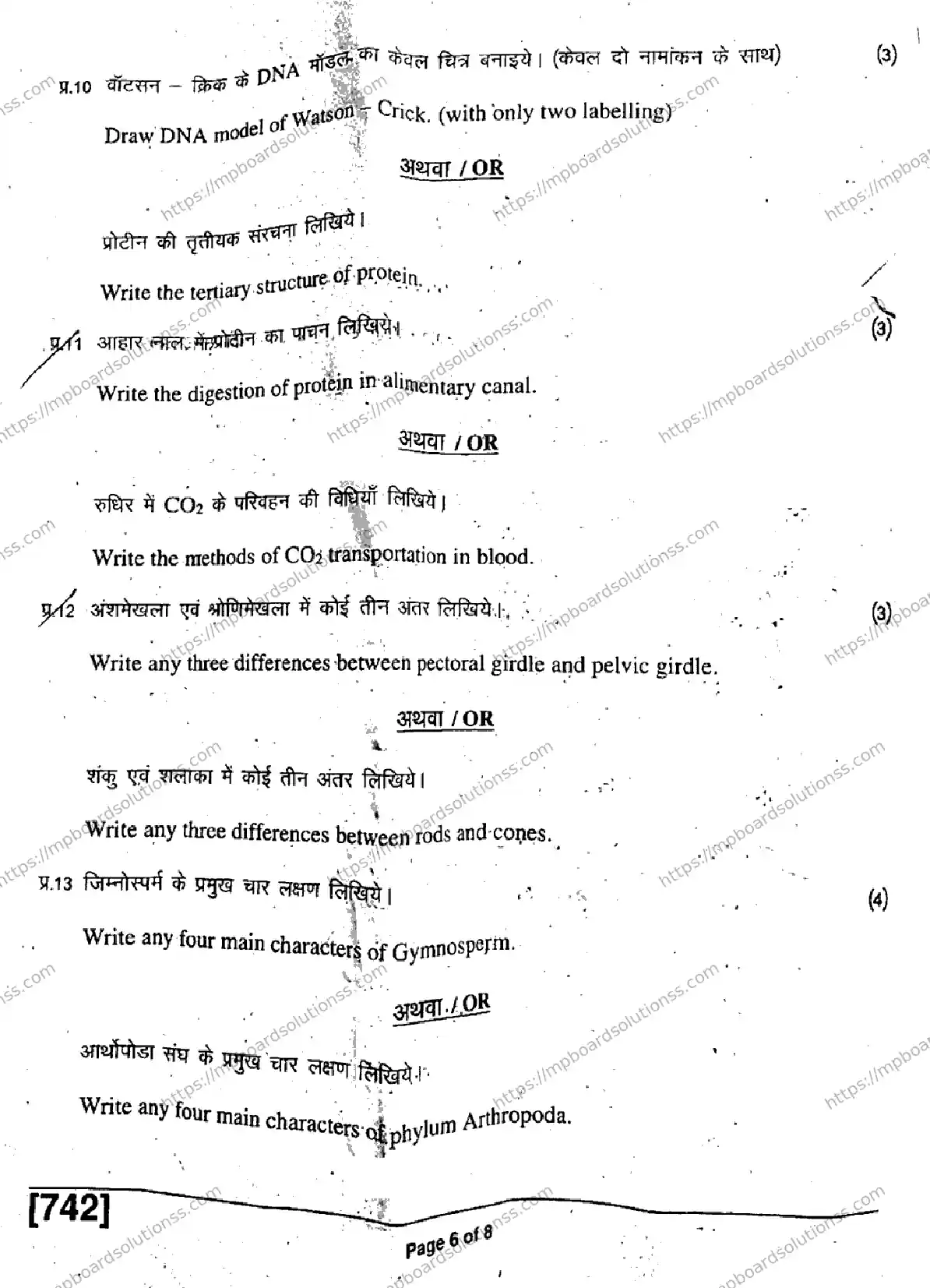 MP Board Class 11 Biology HE-375656 Final Paper 2019 Image 6