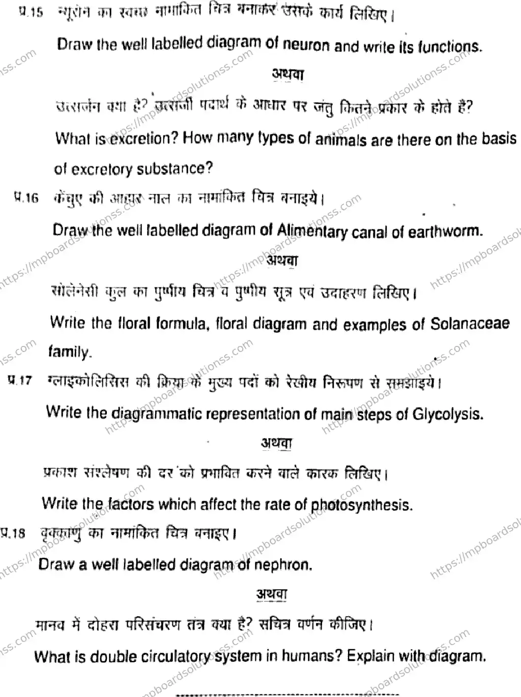 MP Board Class 11 Biology HE-508065 Final Paper 2021 Image 7