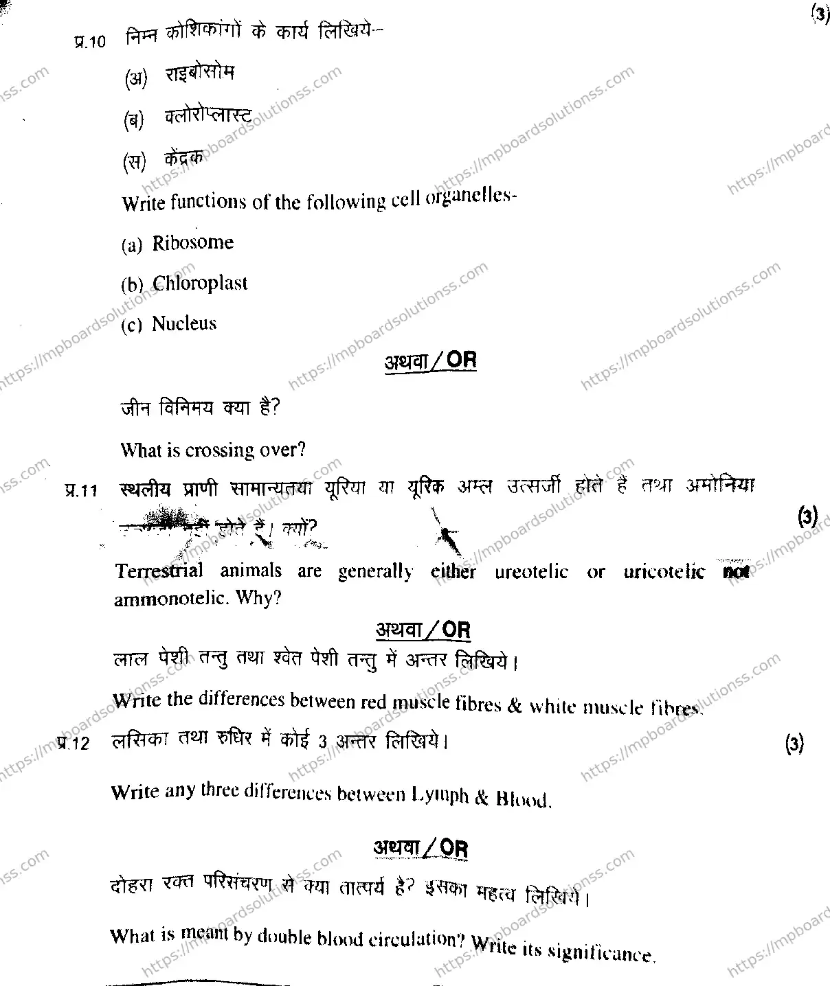 MP Board Class 11 Biology HE-684473 Final Paper 2020 Image 6