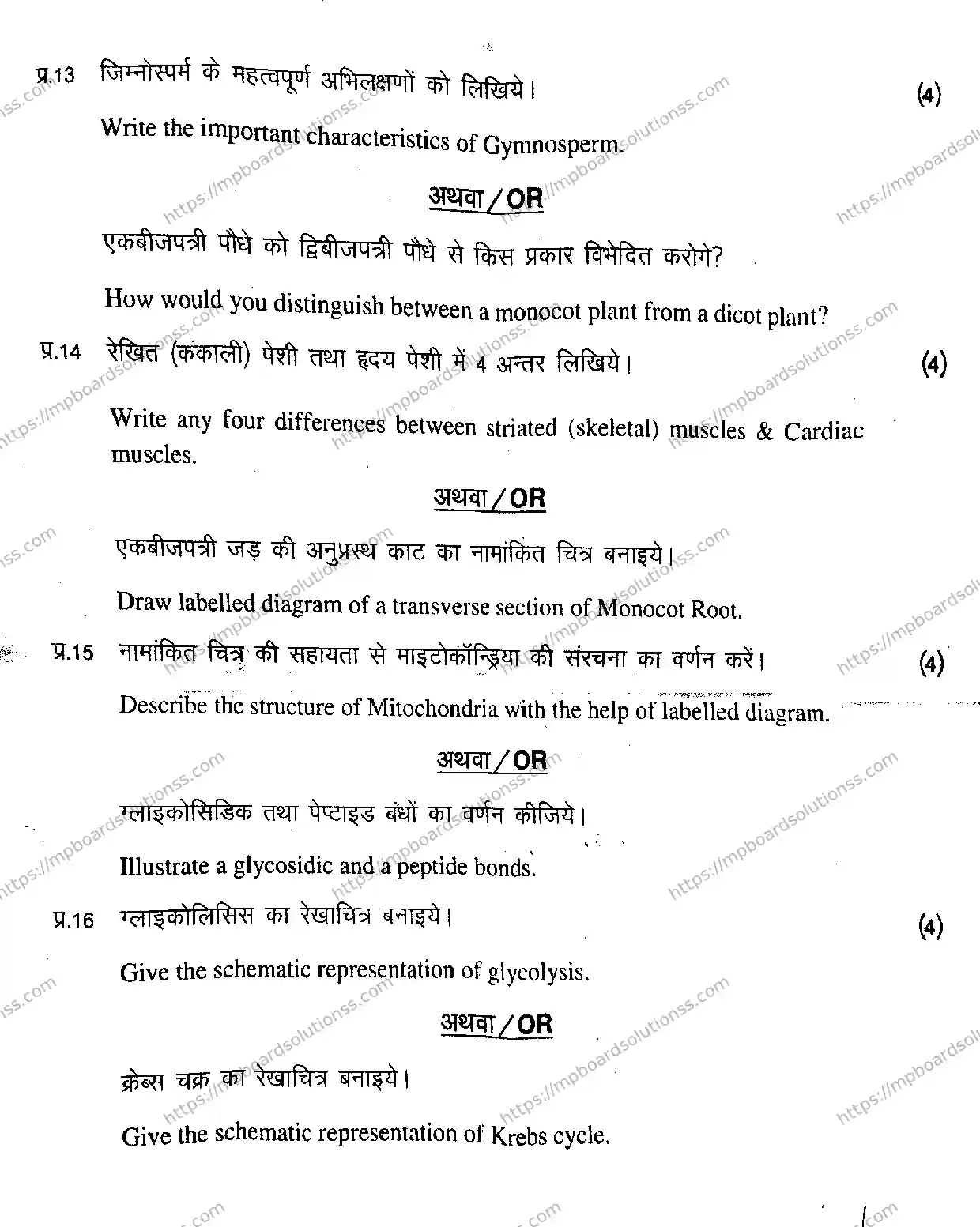 MP Board Class 11 Biology HE-684473 Final Paper 2020 Image 7