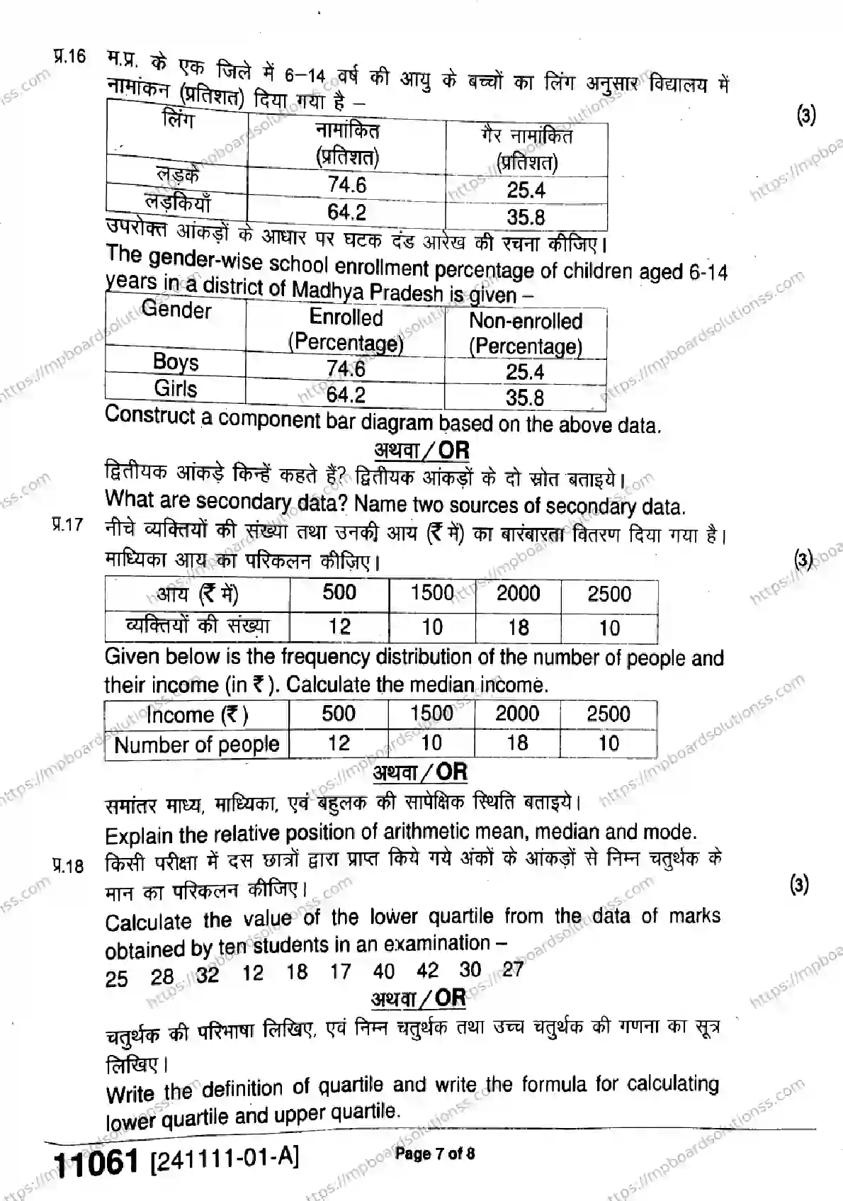 MP Board Class 11 Economics-102427 Final Paper 2024 Image 7