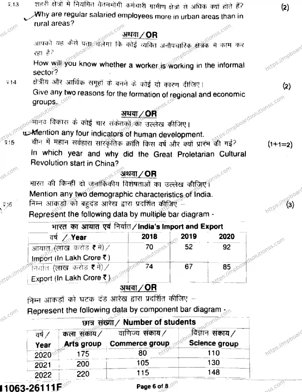 MP Board Class 11 Economics-391468 Final Paper 2026 Image 6