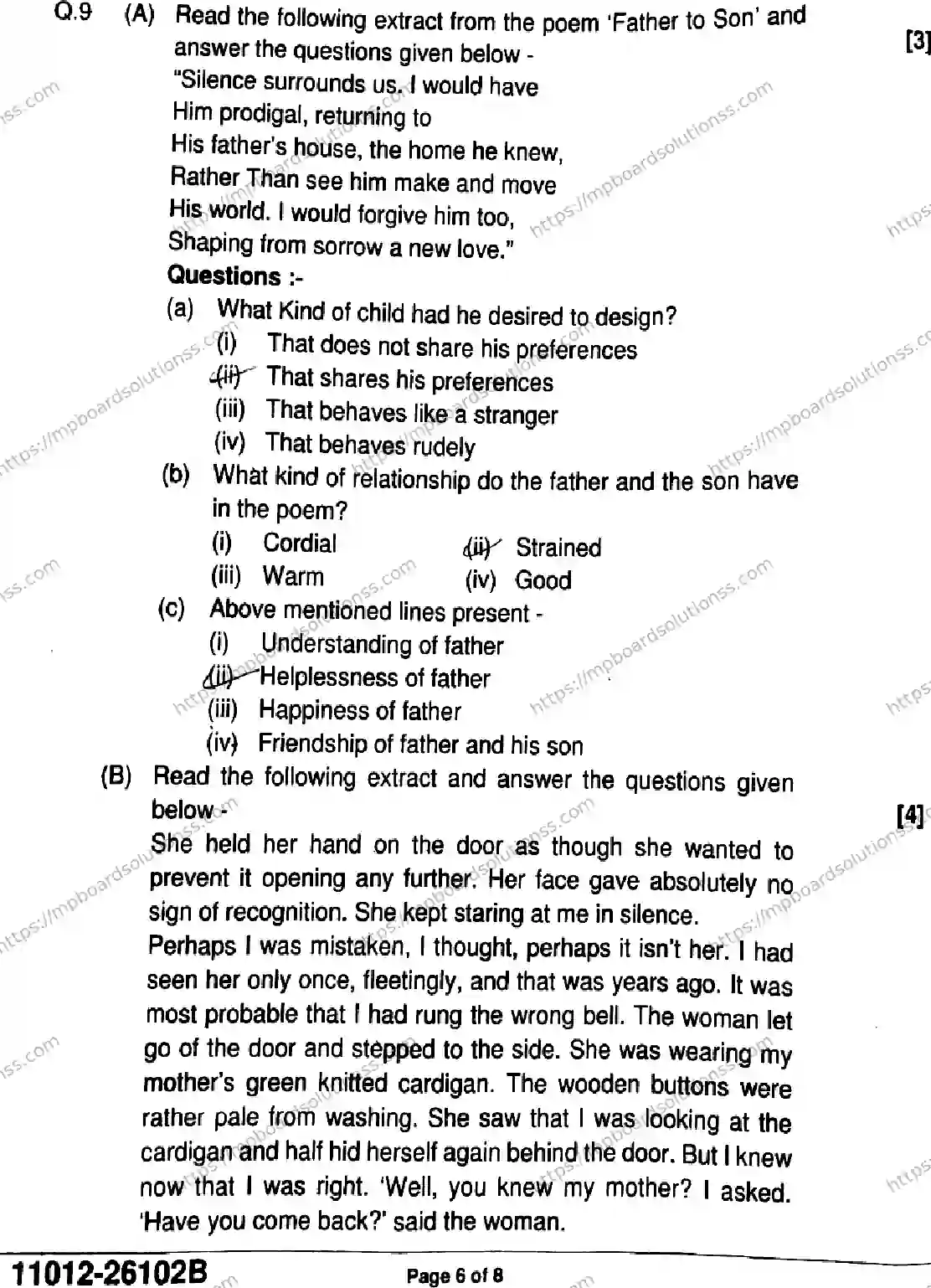 MP Board Class 11 English-185329 Final Paper 2026 Image 6