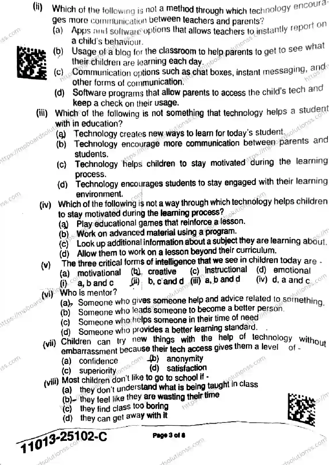 MP Board Class 11 English-197664 Final Paper 2025 Image 3