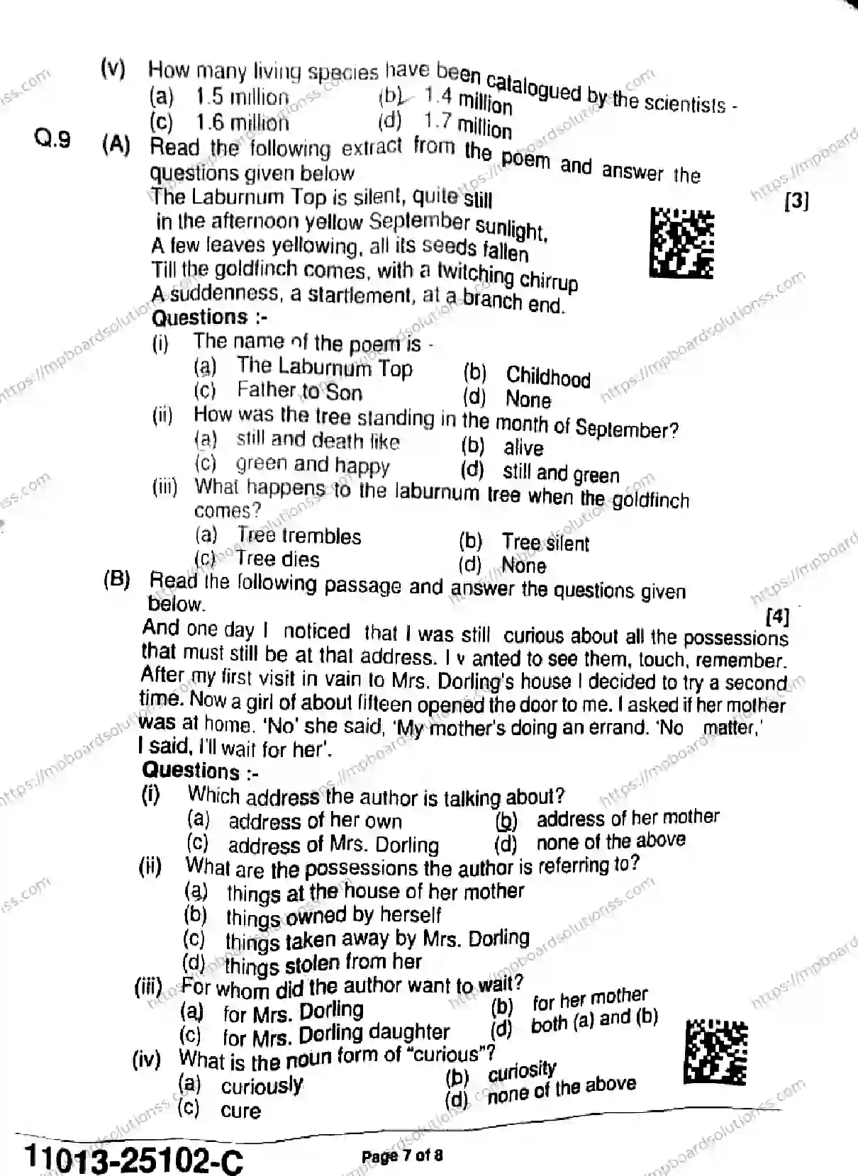 MP Board Class 11 English-197664 Final Paper 2025 Image 7