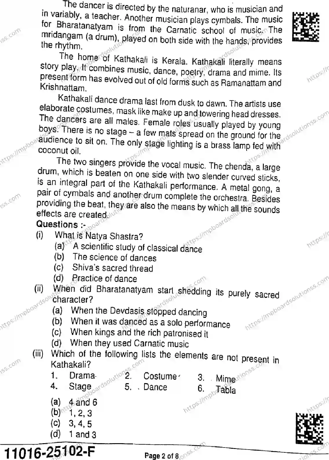 MP Board Class 11 English-230049 Final Paper 2025 Image 2