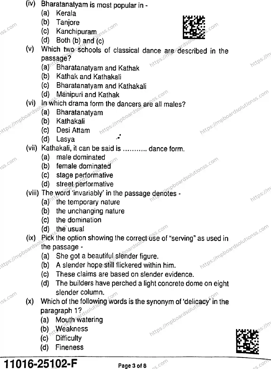 MP Board Class 11 English-230049 Final Paper 2025 Image 3