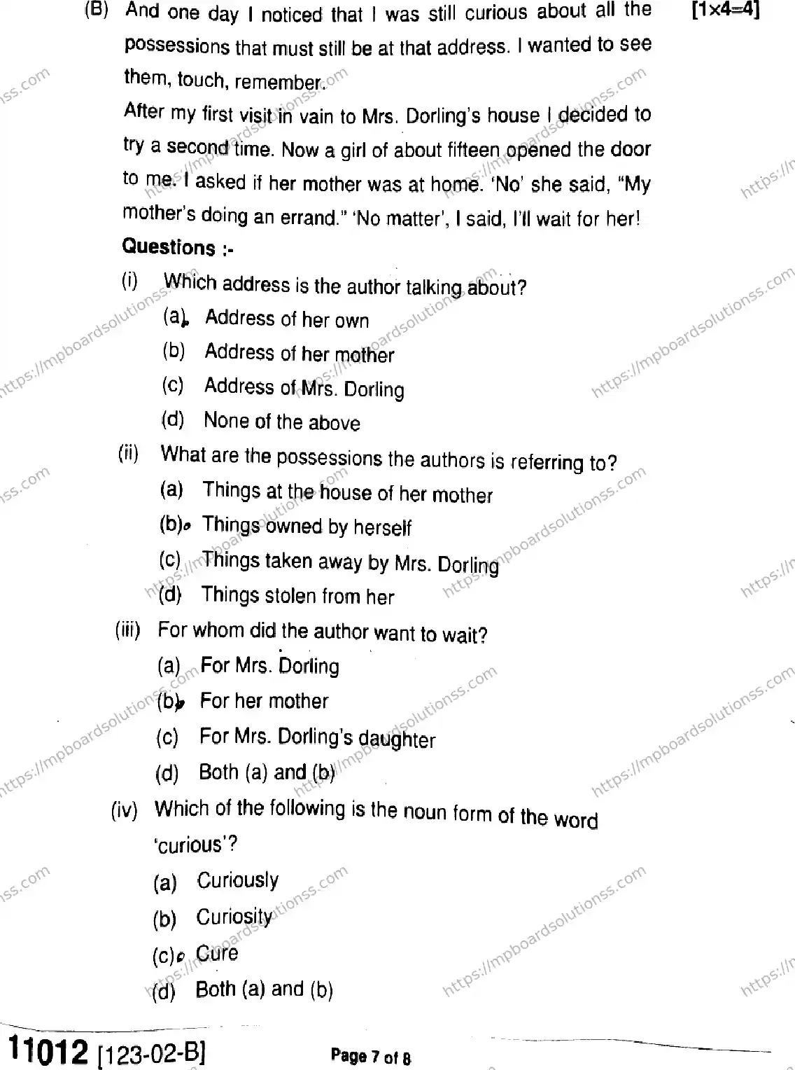 MP Board Class 11 English-545969 Final Paper 2023 Image 7