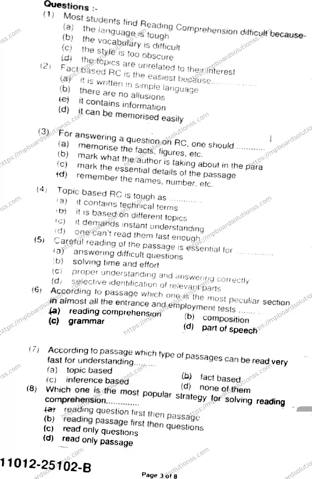 MP Board Class 11 English-560828 Final Paper 2025 Image 3