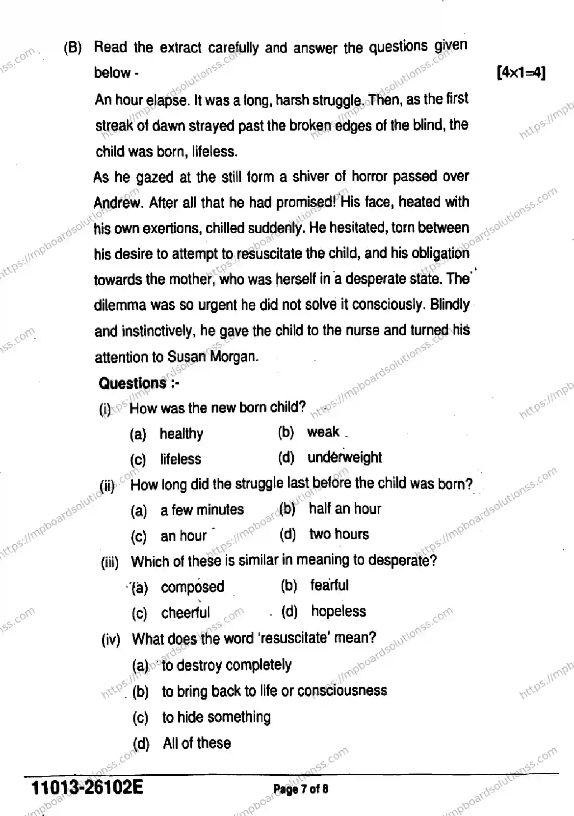 MP Board Class 11 English-726485 Final Paper 2026 Image 7