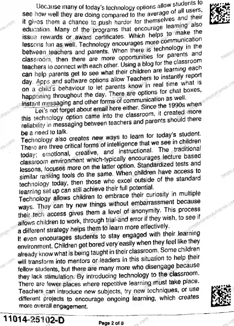 MP Board Class 11 English-771984 Final Paper 2025 Image 2
