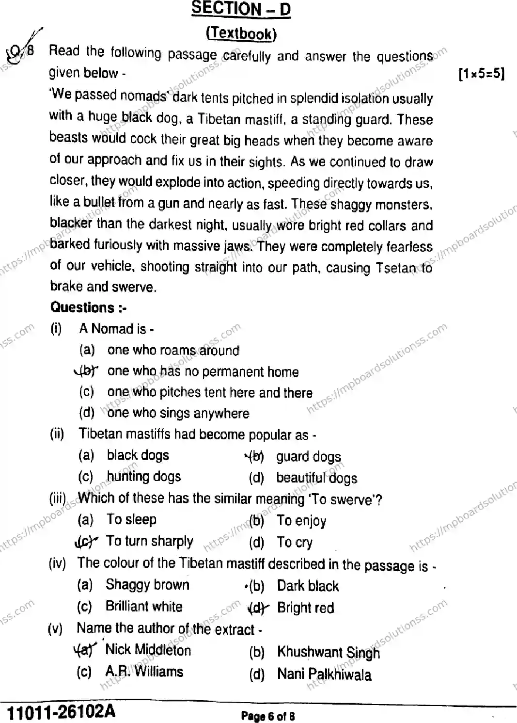 MP Board Class 11 English-842737 Final Paper 2026 Image 6
