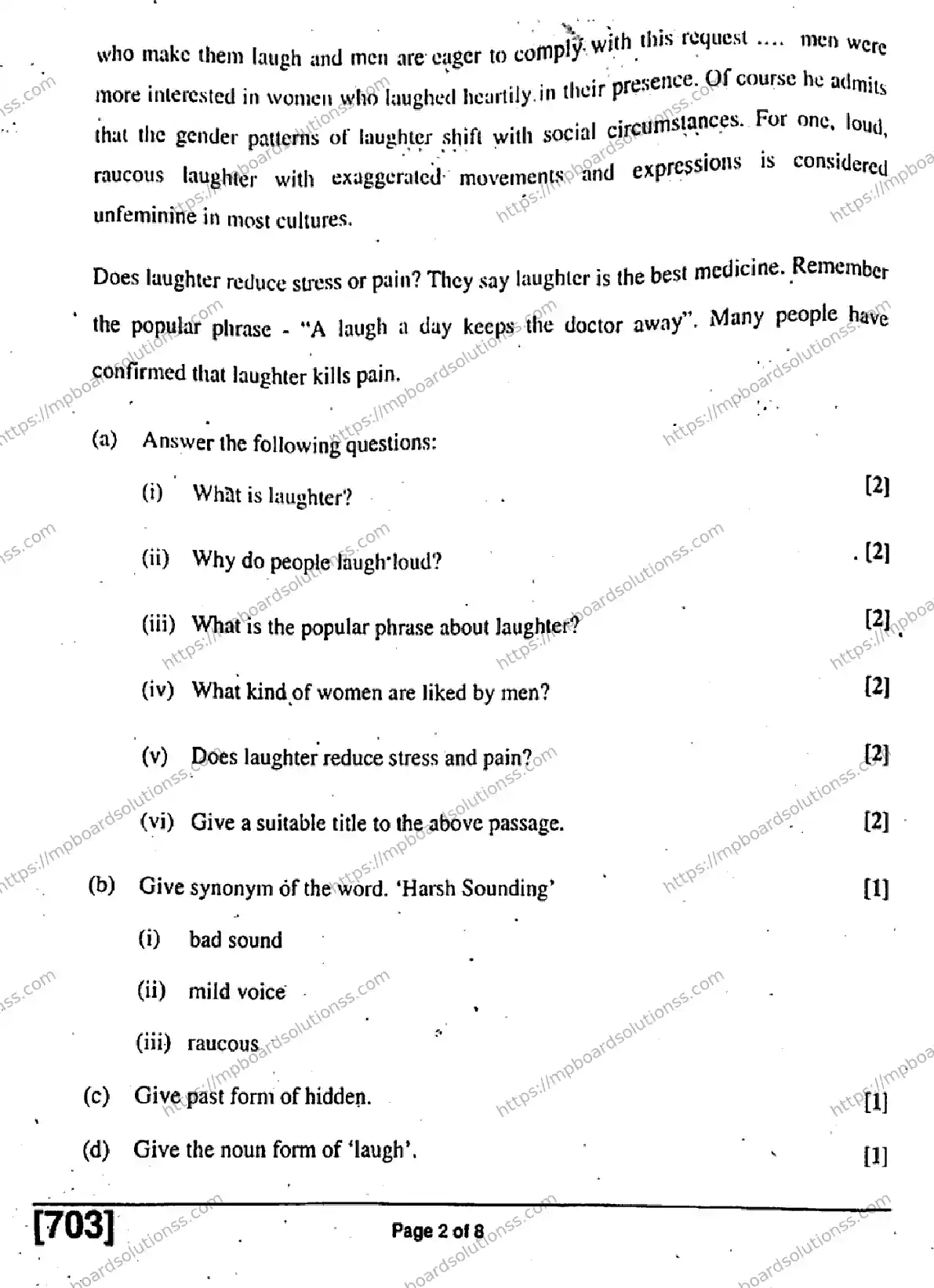 MP Board Class 11 English General-559607 Final Paper 2019 Image 2