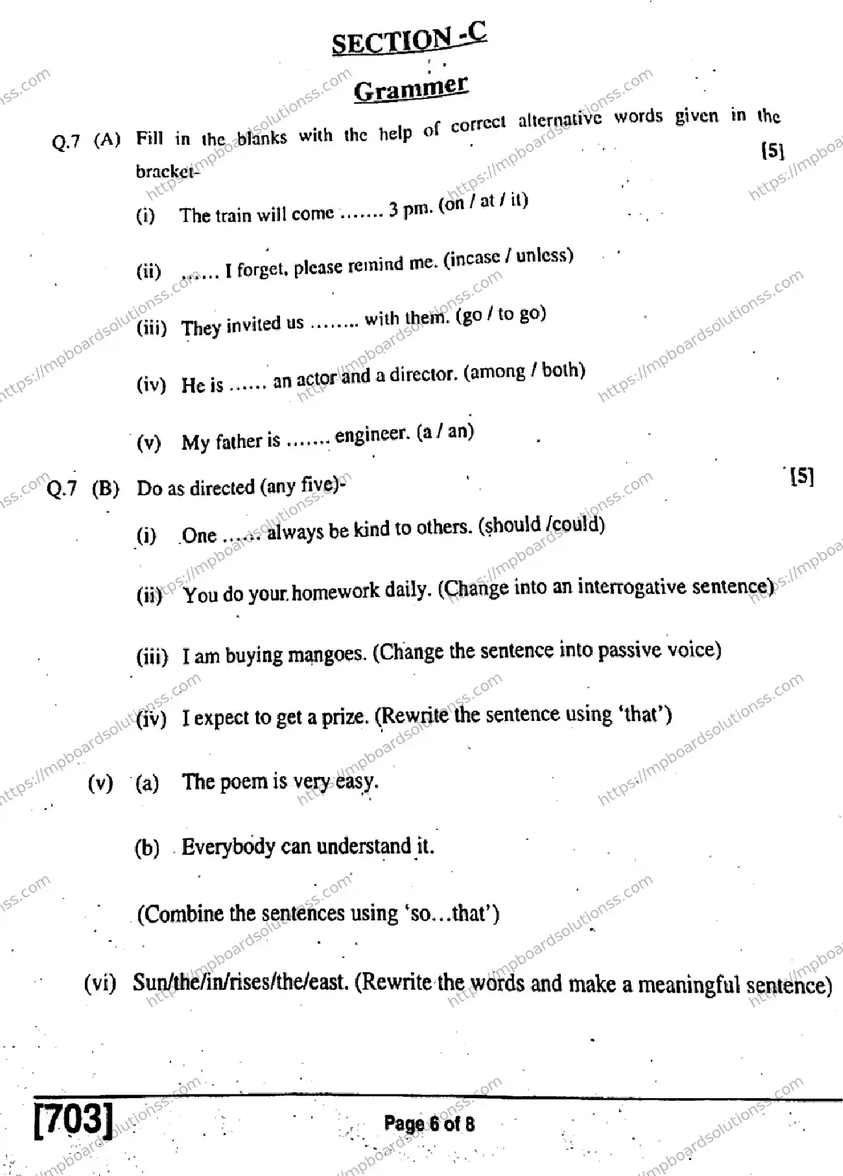 MP Board Class 11 English General-559607 Final Paper 2019 Image 6