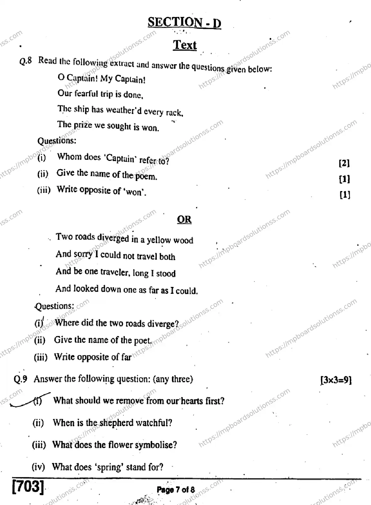MP Board Class 11 English General-559607 Final Paper 2019 Image 7