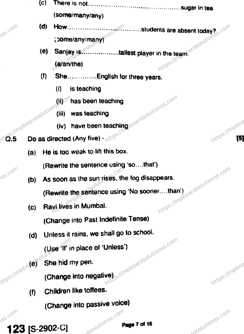 MP Board Class 11 English HE-824686 Final Paper 2021 Image 7
