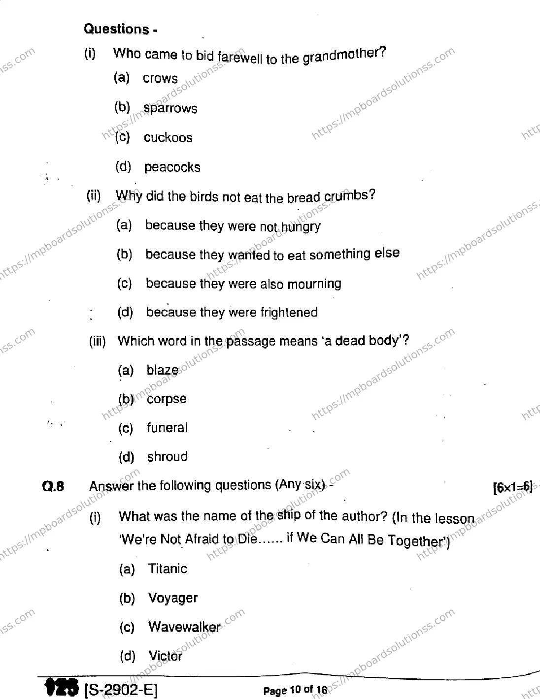 MP Board Class 11 English HE-846996 Final Paper 2021 Image 10
