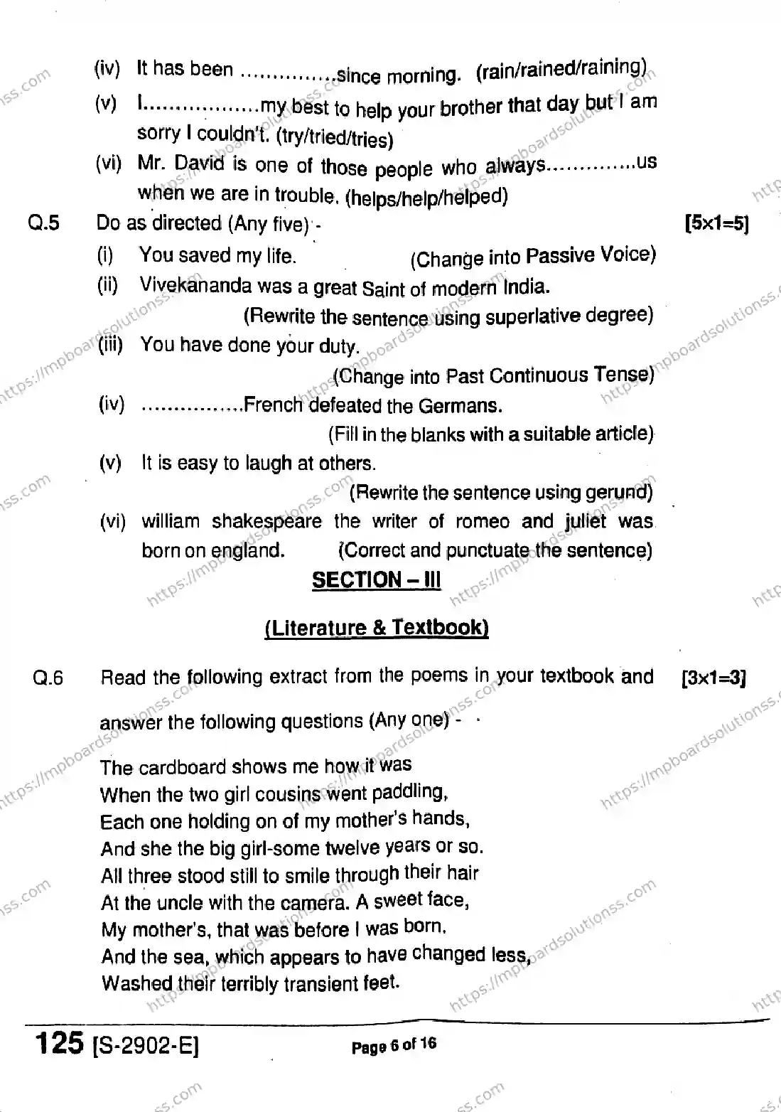 MP Board Class 11 English HE-846996 Final Paper 2021 Image 6