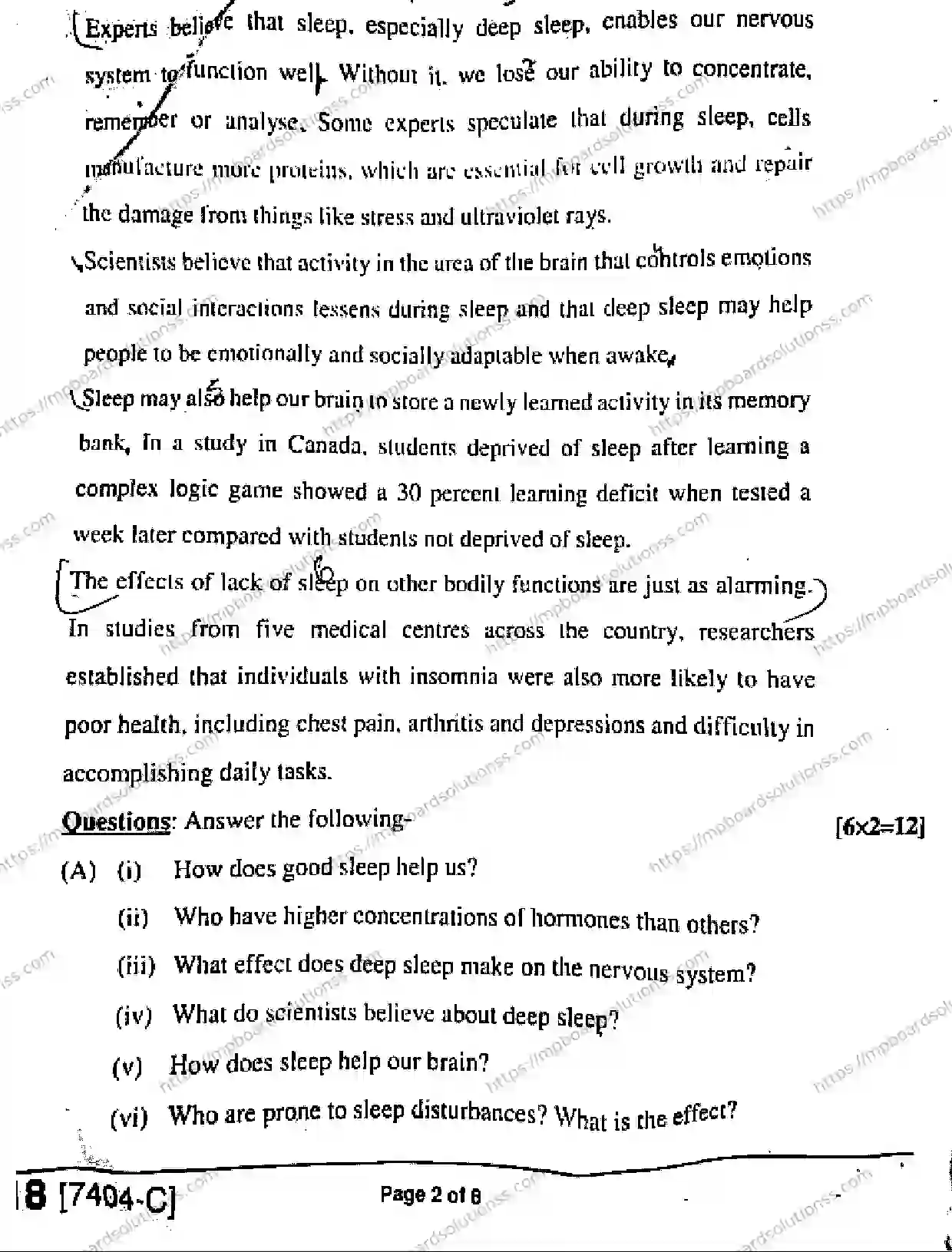 MP Board Class 11 General English-728618 Final Paper 2020 Image 2