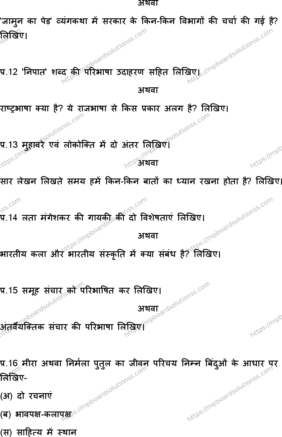 MP Board Class 11 Hindi-950989 Final Paper 2025 Image 6
