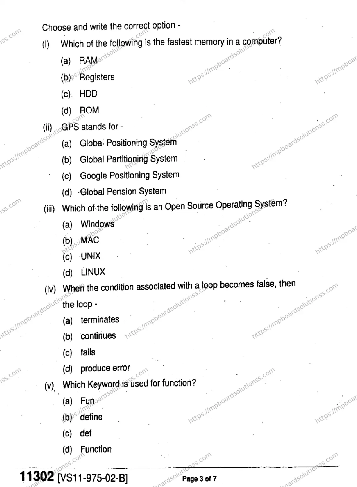 MP Board Class 11 IT, ITES-616814 Final Paper 2024 Image 3