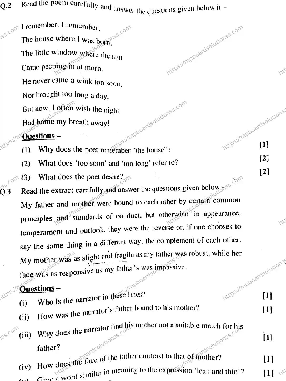 MP Board Class 11 Special English-907547 Final Paper 2020 Image 3