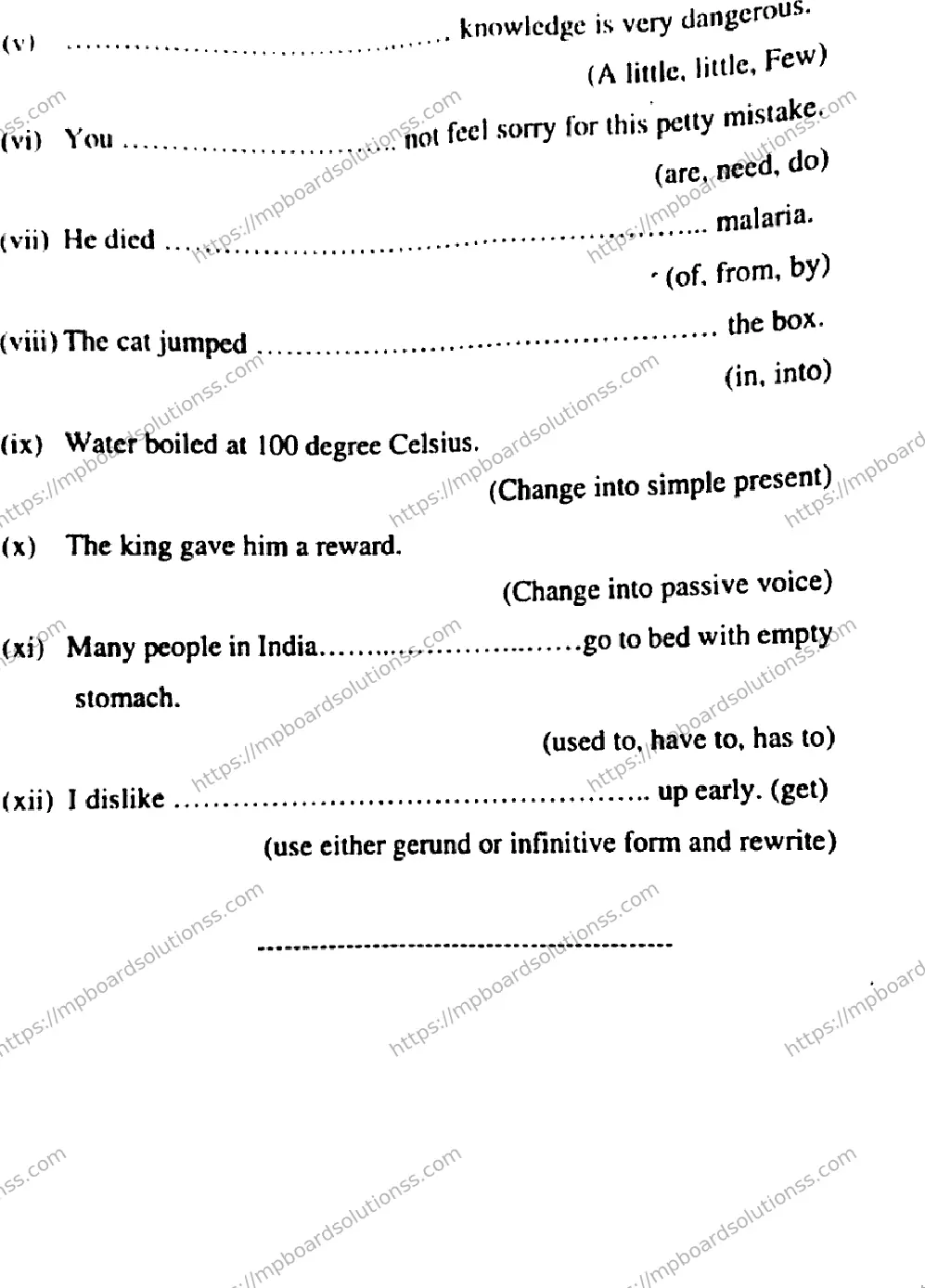 MP Board Class 11 Special English-907547 Final Paper 2020 Image 8