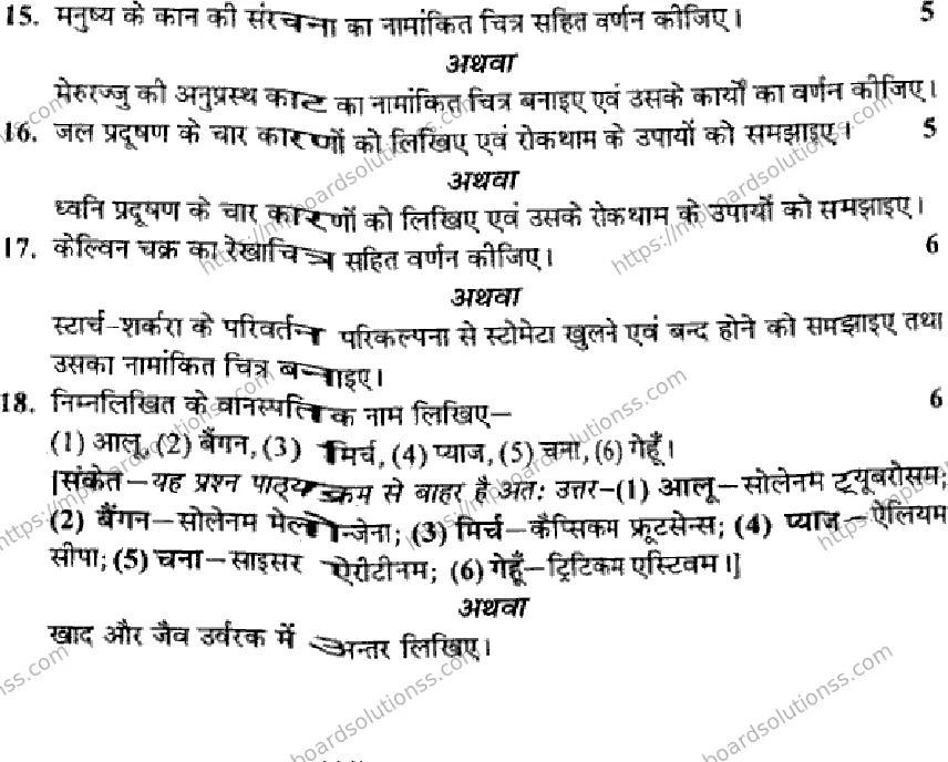 MP Board Class 12 Biology HM-925495 Final Paper 2015 Image 3