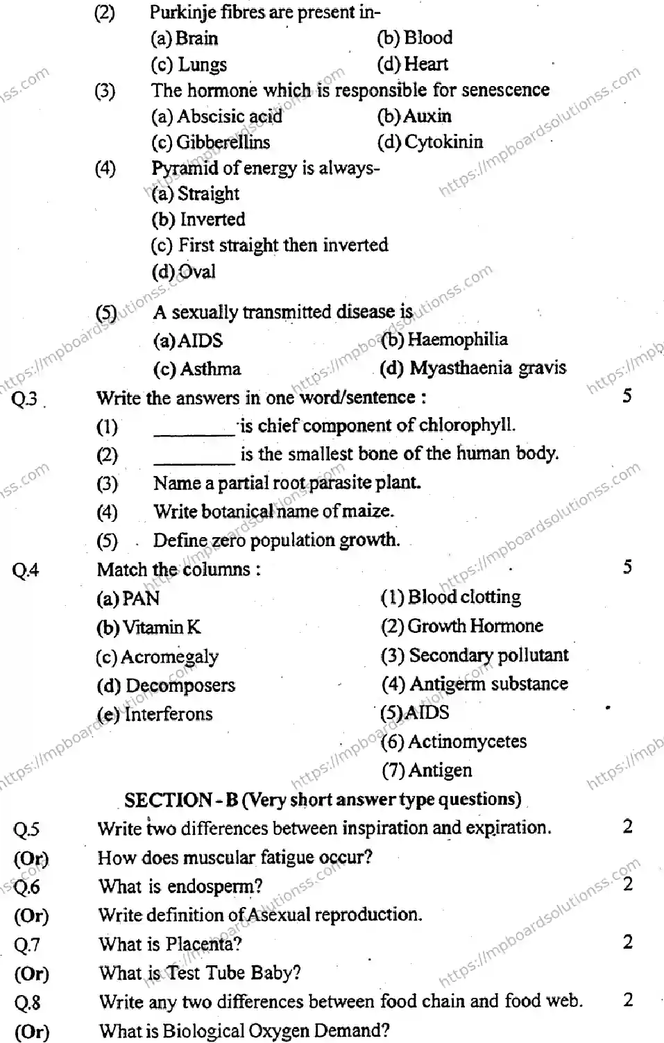 MP Board Class 12 Biology I-490397 Final Paper 2018 Image 5
