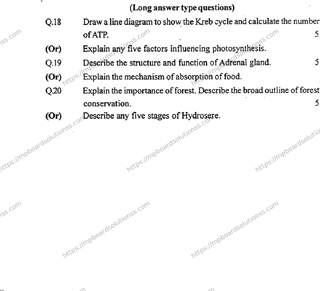 MP Board Class 12 Biology I-490397 Final Paper 2018 Image 7