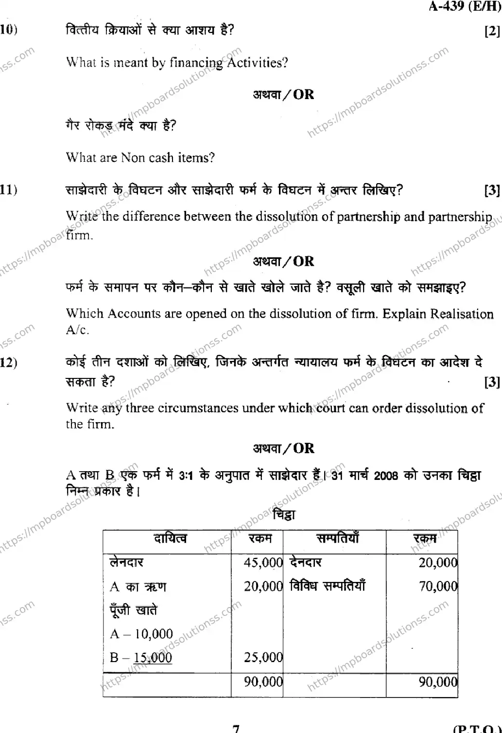 MP Board Class 12 Book Keeping & Accountancy EH-946097 Final Paper 2017 Image 7