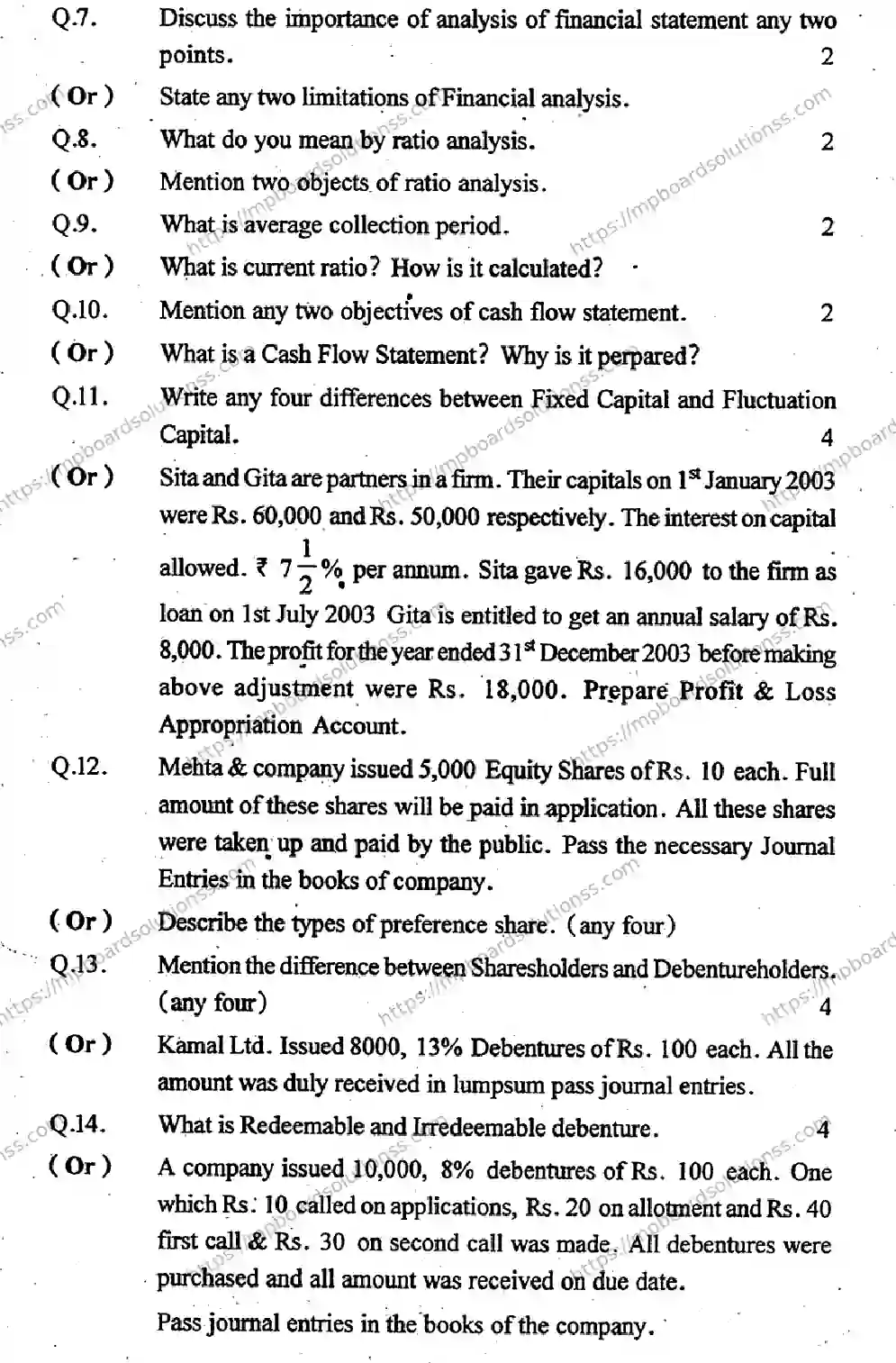 MP Board Class 12 Book Keeping & Accountancy HE-135501 Final Paper 2015 Image 3