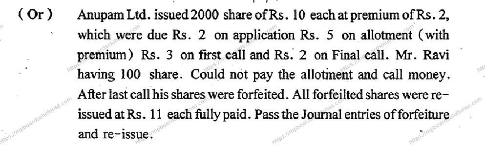 MP Board Class 12 Book Keeping & Accountancy HE-135501 Final Paper 2015 Image 7