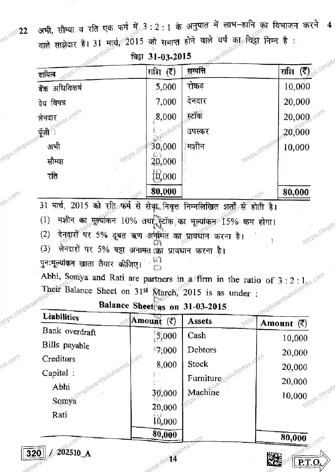 MP Board Class 12 Book Keeping and Accountancy Set A-608563 Final Paper 2025 Image 14