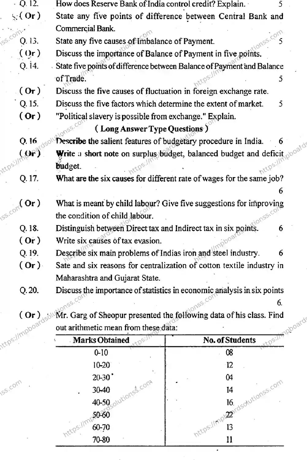MP Board Class 12 Business Economics EM-803498 Final Paper 2012 Image 4