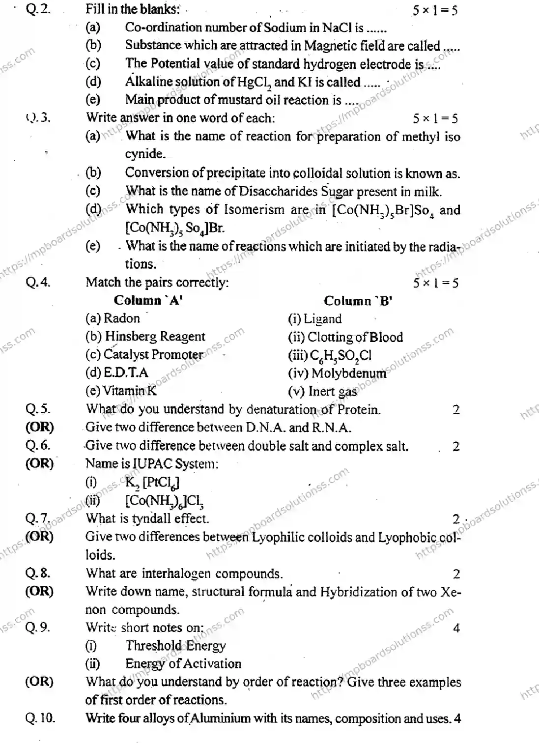 MP Board Class 12 Chemistry-634631 Final Paper 2016 Image 6
