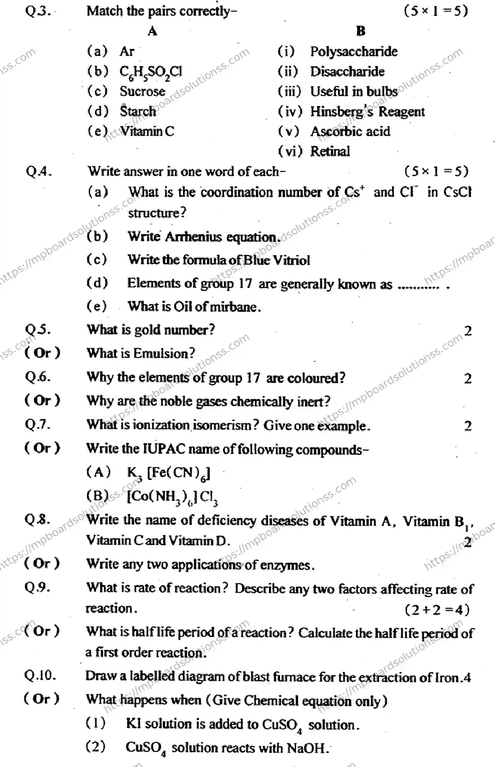 MP Board Class 12 Chemistry EM-166163 Final Paper 2015 Image 2