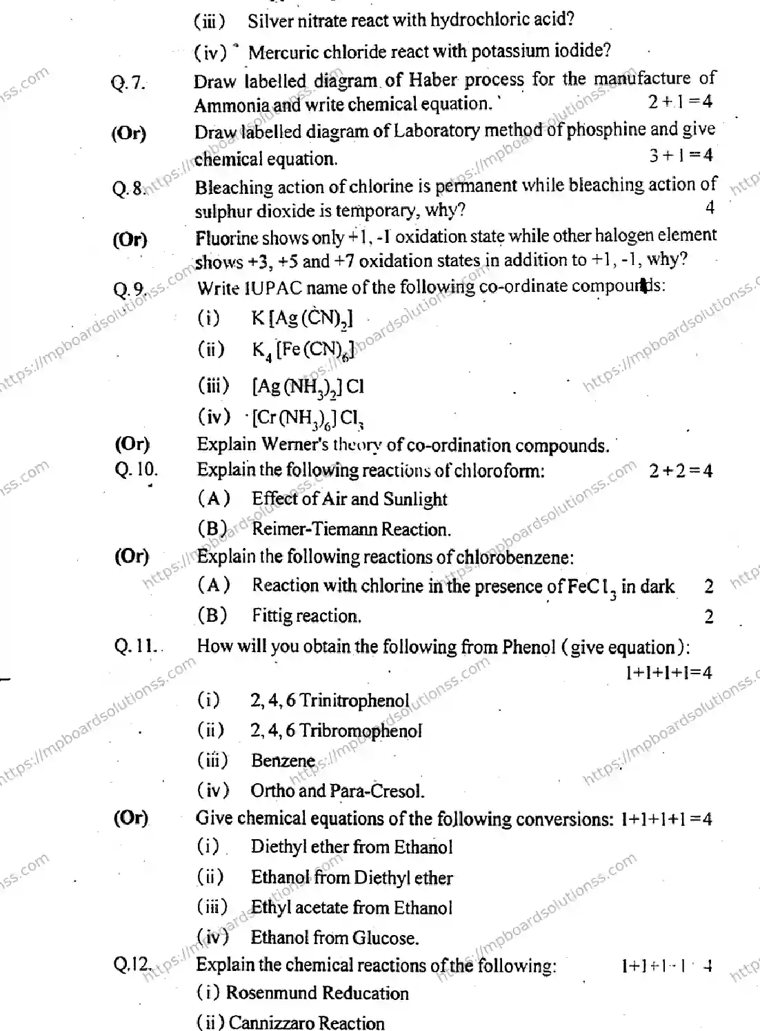 MP Board Class 12 Chemistry EM-560941 Final Paper 2012 Image 3