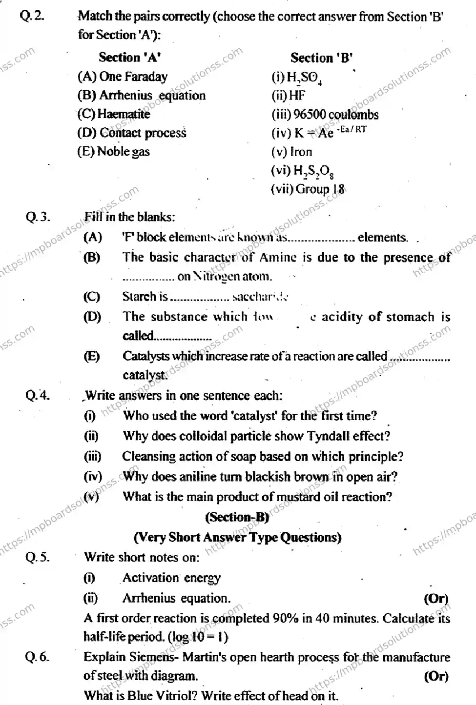 MP Board Class 12 Chemistry EM-744495 Final Paper 2013 Image 2