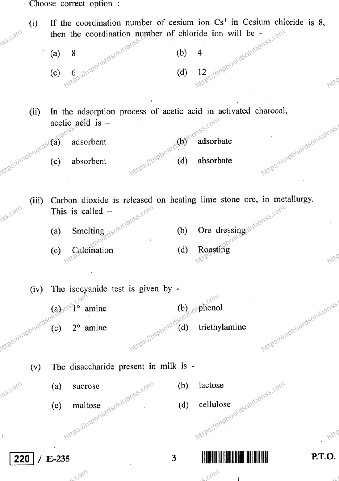 MP Board Class 12 Chemistry HE-234470 Final Paper 2019 Image 3