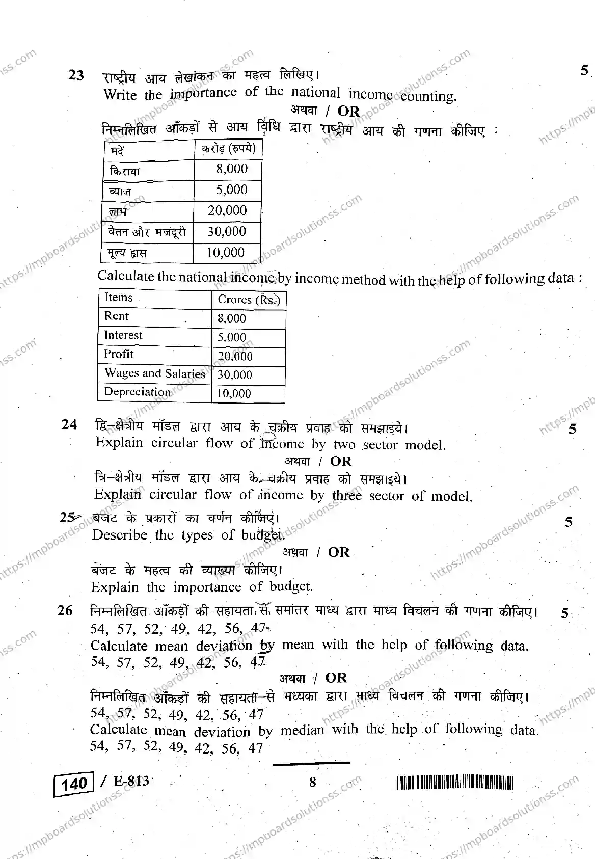 MP Board Class 12 Economics HE-226495 Final Paper 2020 Image 8
