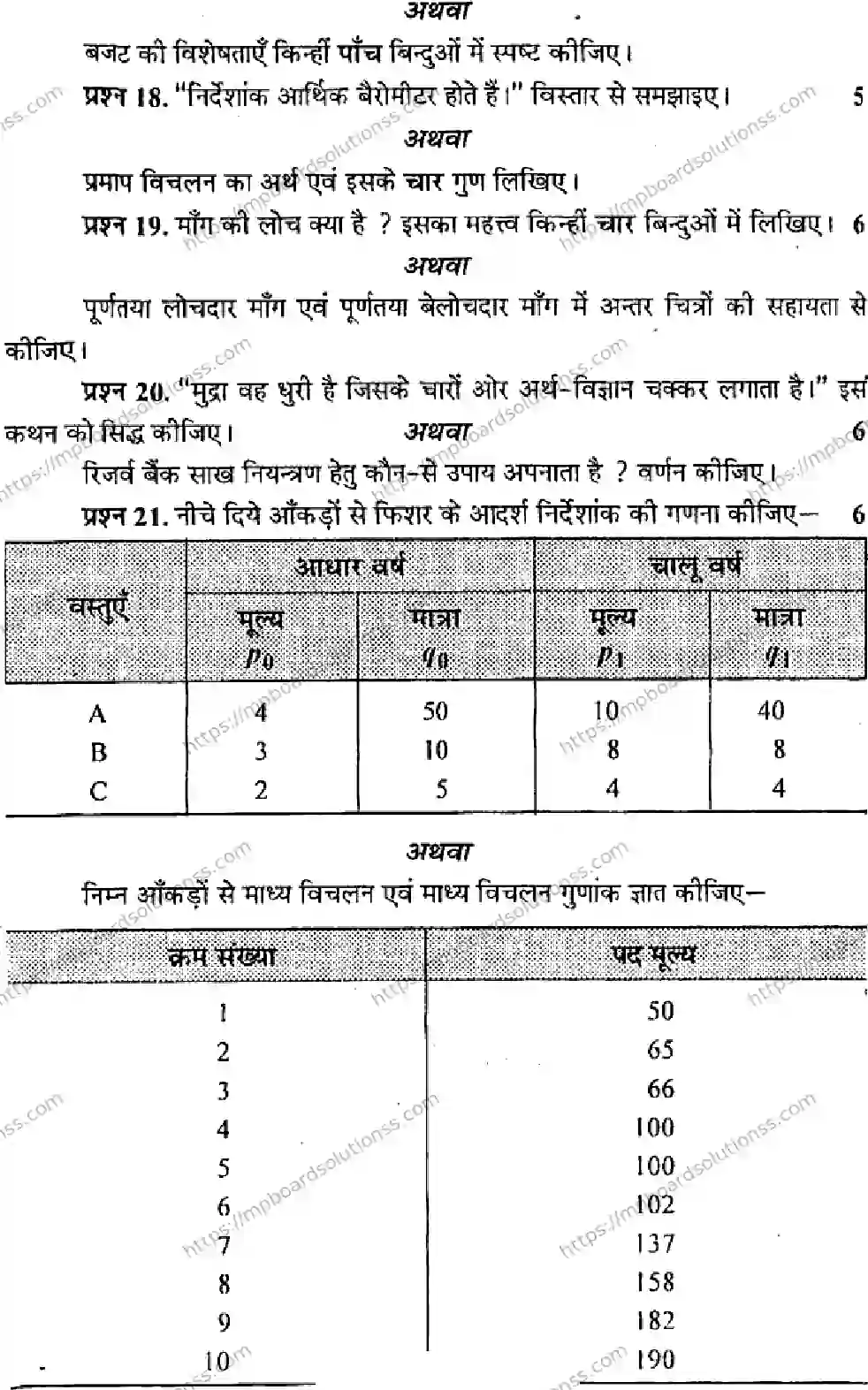 MP Board Class 12 Economics HM-402970 Final Paper 2013 Image 4